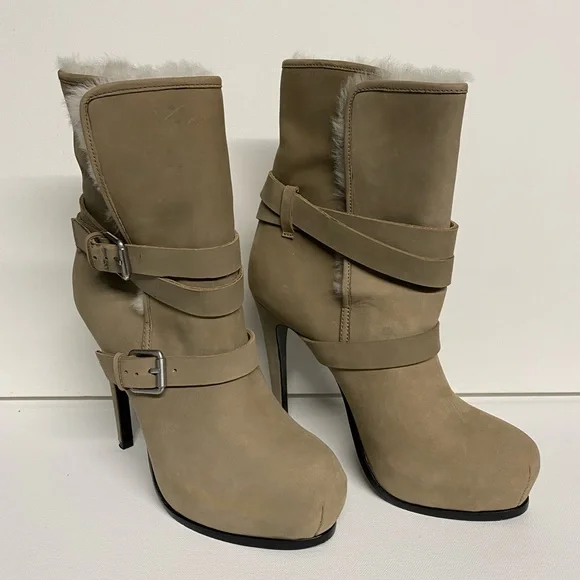 Pour La Victoire Lizzie Boots Grey Taupe Fur 8 - Picture 2 of 11